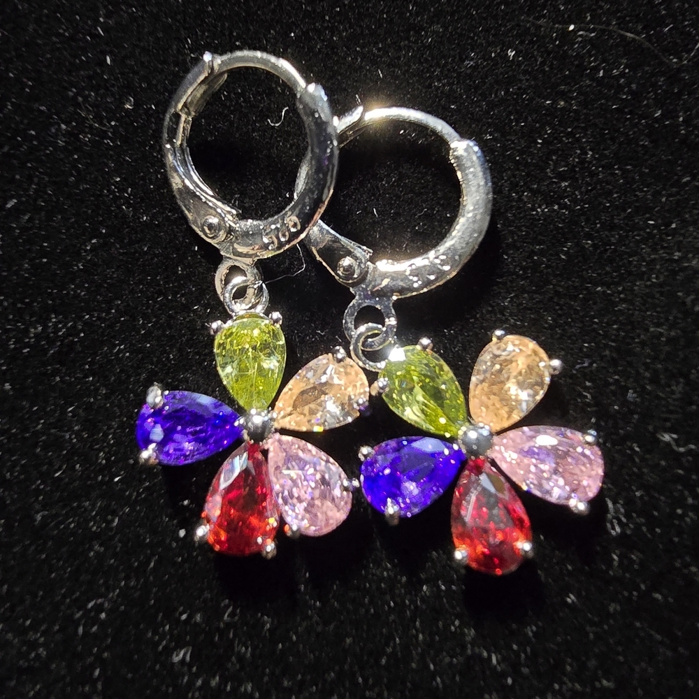 Sterling Silver Flower Earrings